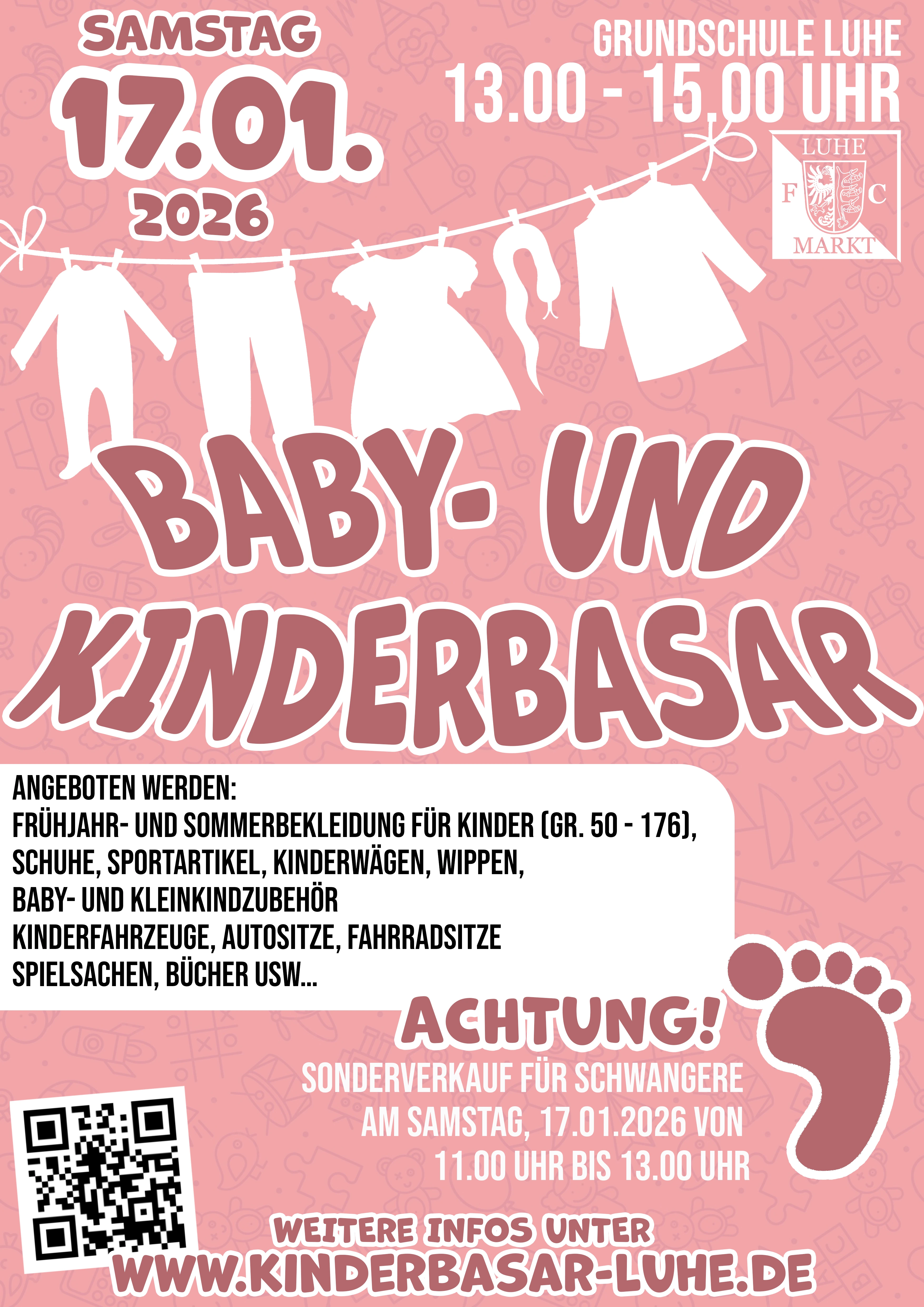 Plakat Baby- und Kinderbasar am 17.01.2026