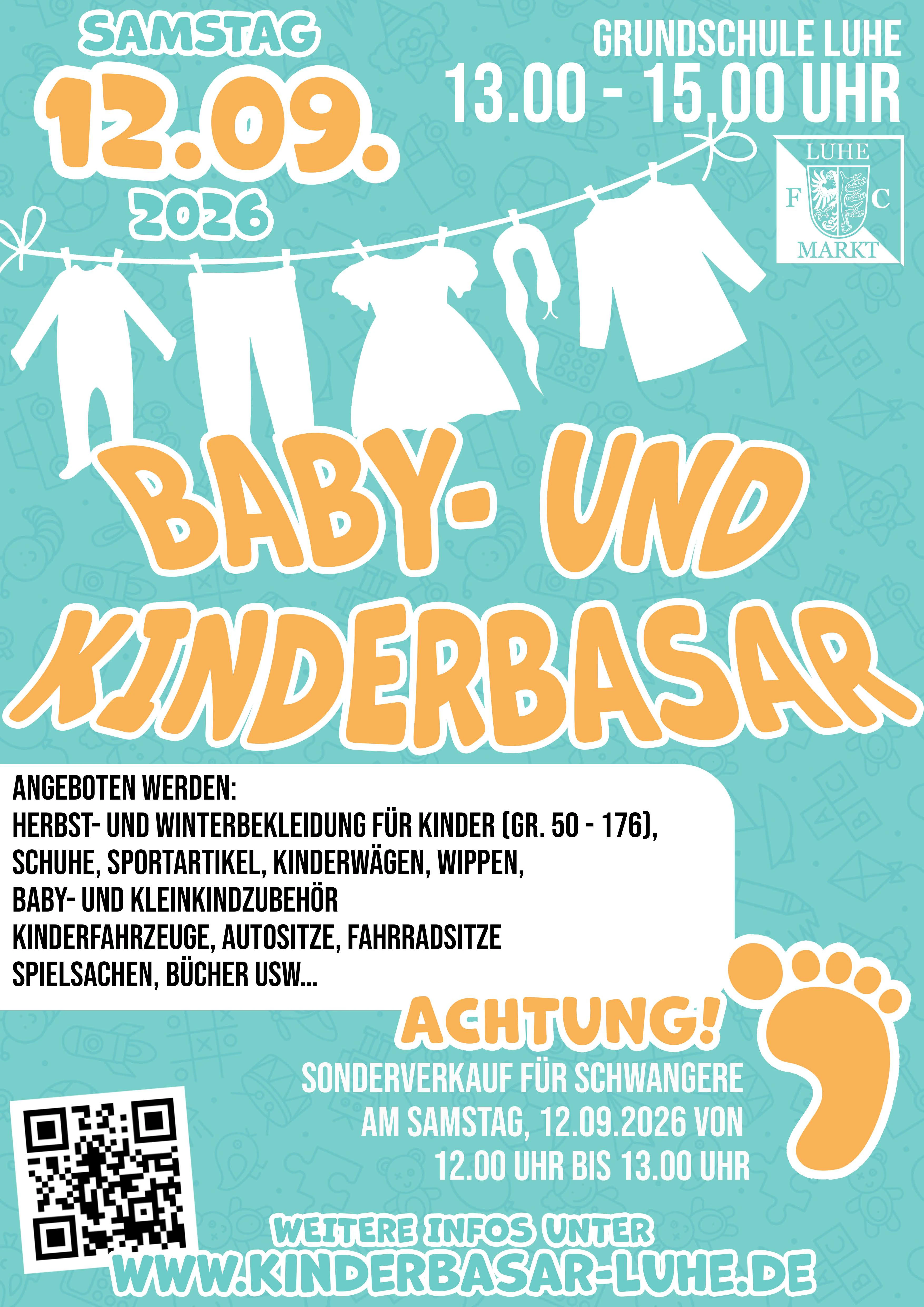 Plakat Baby- und Kinderbasar am 12.09.2026