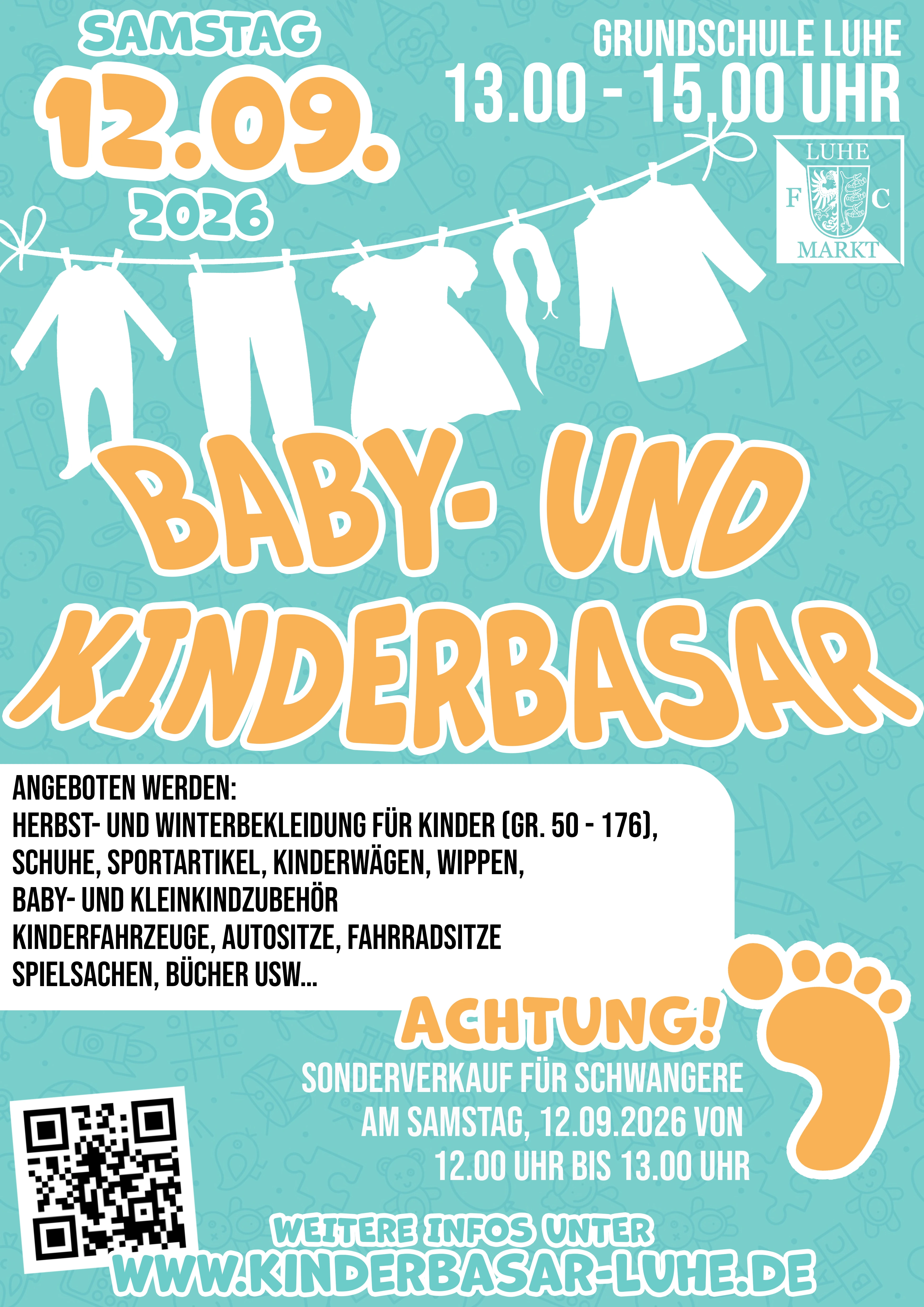 Plakat Baby- und Kinderbasar am 12.09.2026
